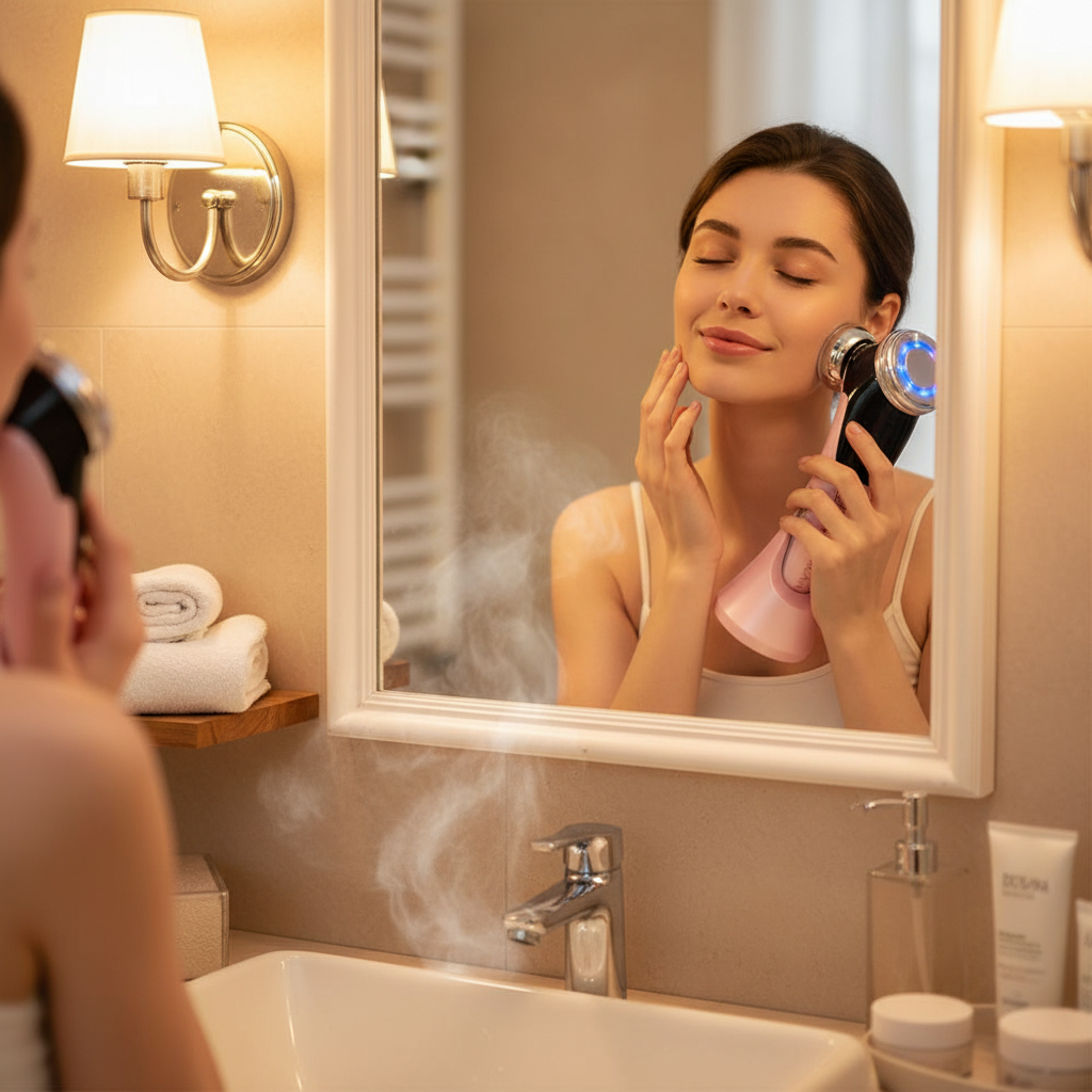 ANLAN EMS masseur Facial microcourant Lifting du visage Massage compresse chaude et froide nettoyage en profondeur soins du visage dispositif de beauté